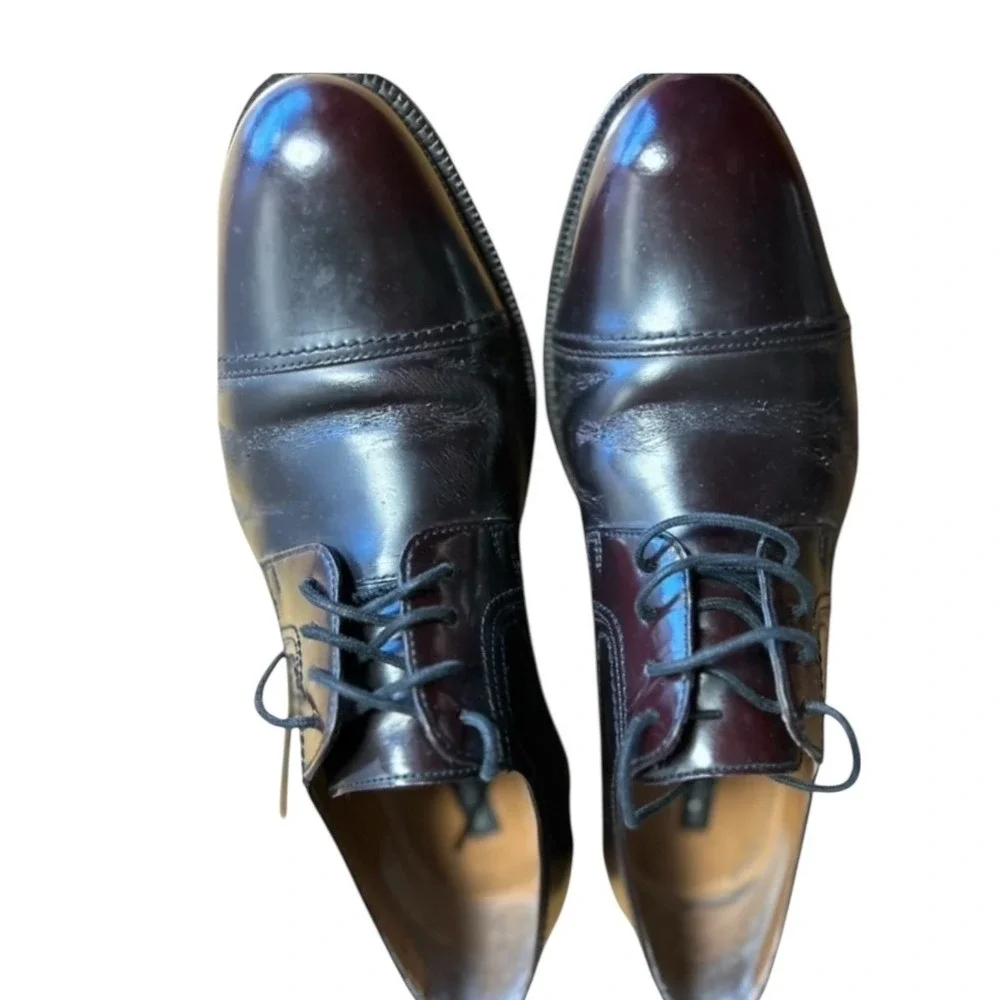 Bostonian Men's Leather Dress Shoes Burgundy Oxfords Lace‎ Up Size 10.5M